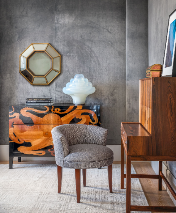 Dinding dengan tekstur yang menarik dan modern